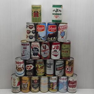 Vintage Beer Cans Empty Lot of 24 PBR Schmidt Old Style Isenbeck Breweriana